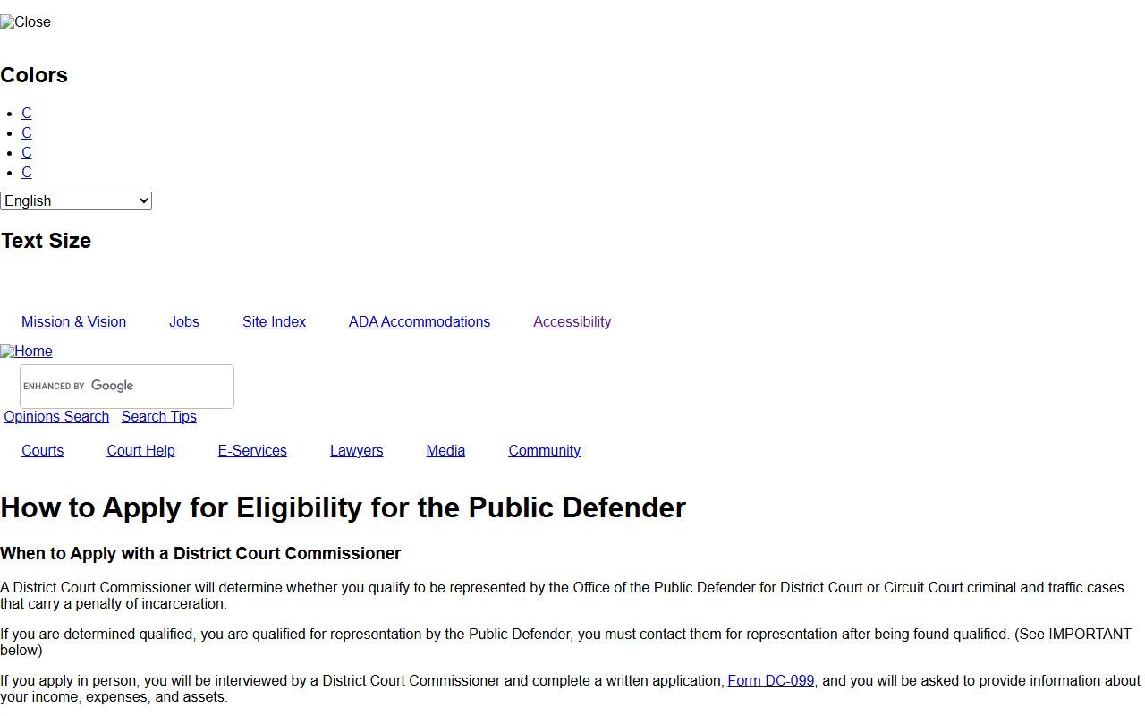 Carroll County Circuit Court records public defender information