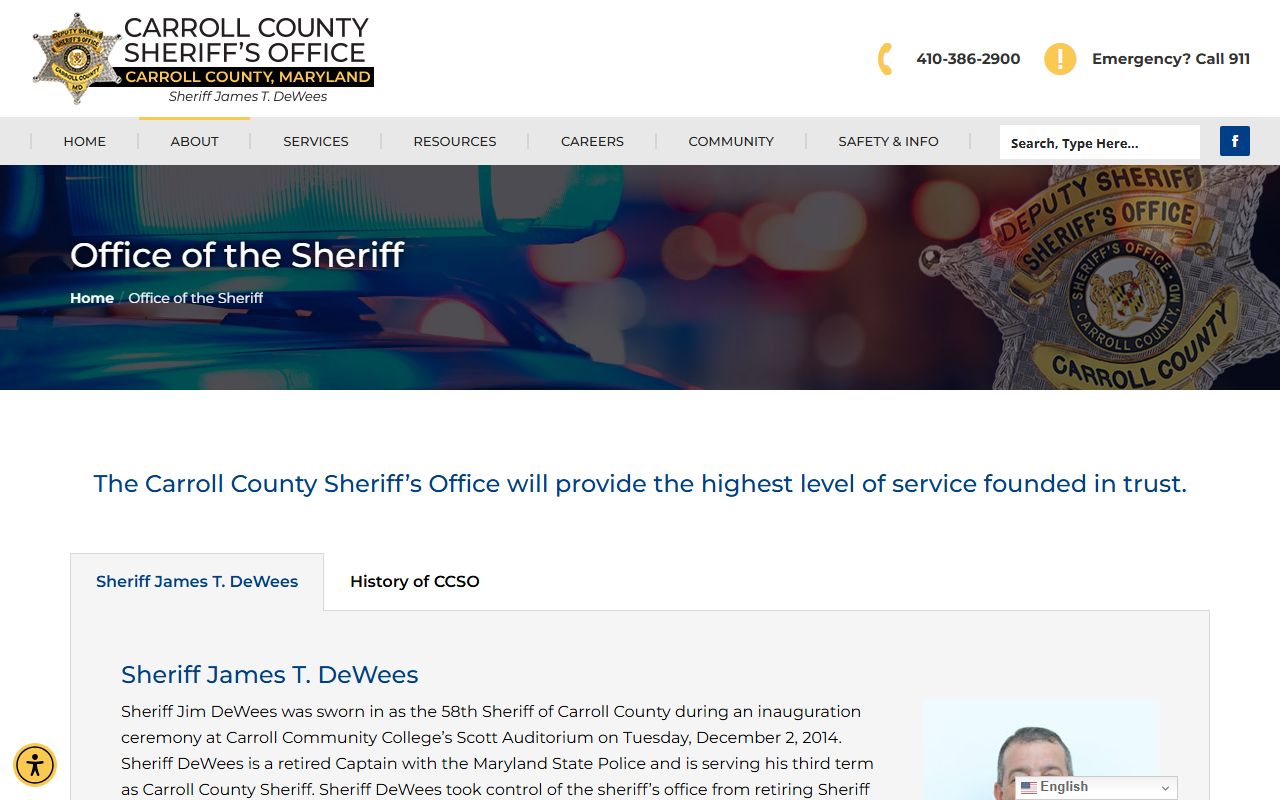 Carroll County warrant records Sheriff's Office page